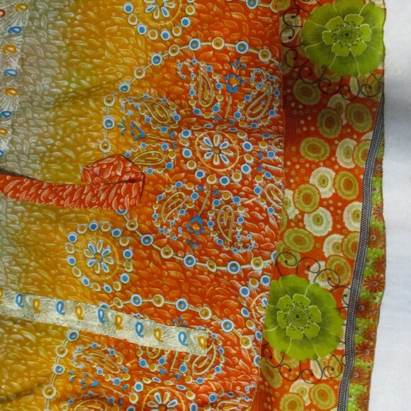 KARIZA ONE SIZE FITS ALL WRAP SKIRT BOHO GYPSY  L LINED - Picture 3 of 4